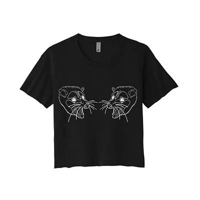 Screaming Possums Crop Top - Charcoal