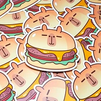 Capybara Cheeseburger Sticker