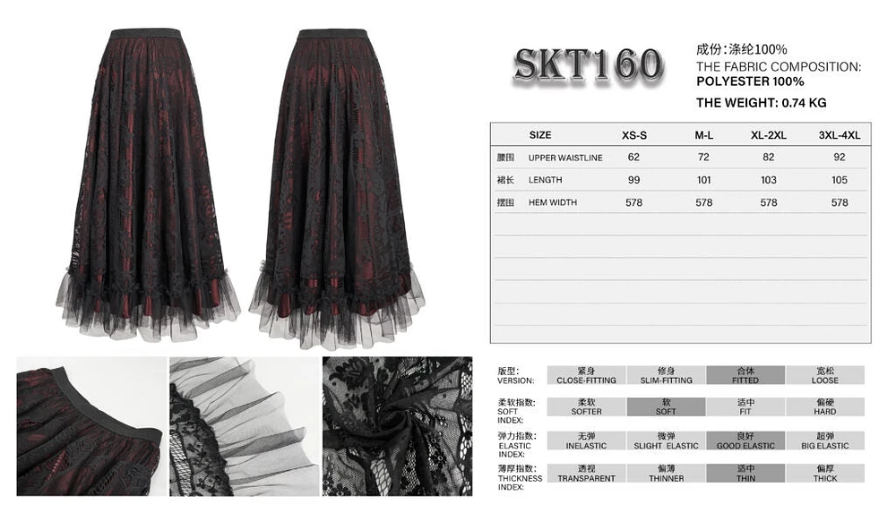 Gothic Maxi Lace Skirt