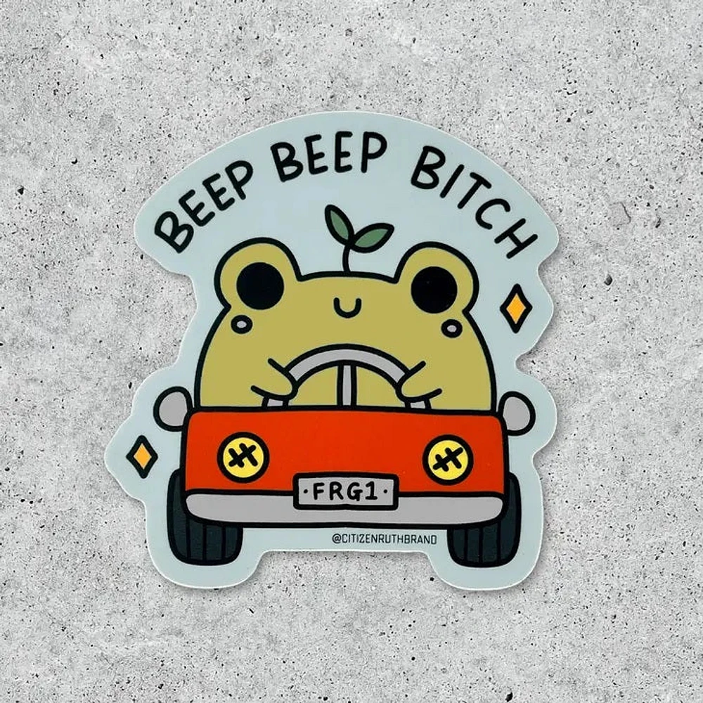 Bip bip chienne grenouille Sticker