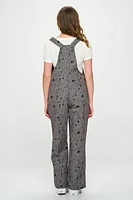 Muli Cat Print Cotton Jumpsuit Grey