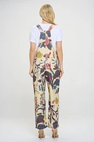 Floral & Bird Print Overall