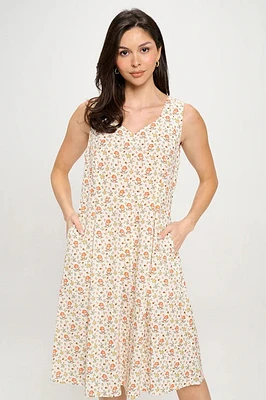 Mushroom Maadow Floral Dress