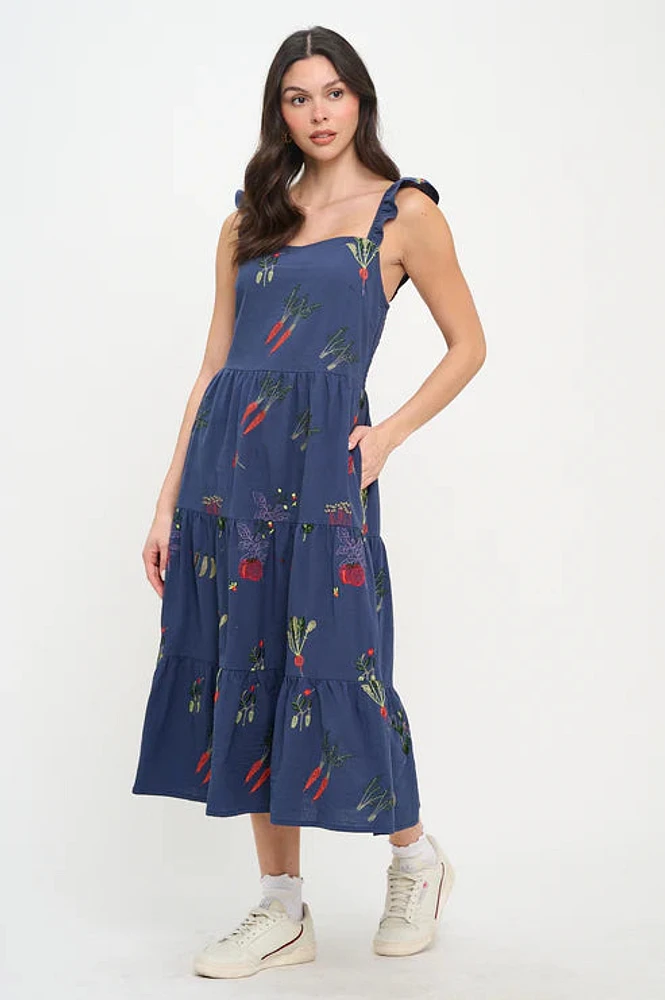 Veggie Garden Embroidered Dress