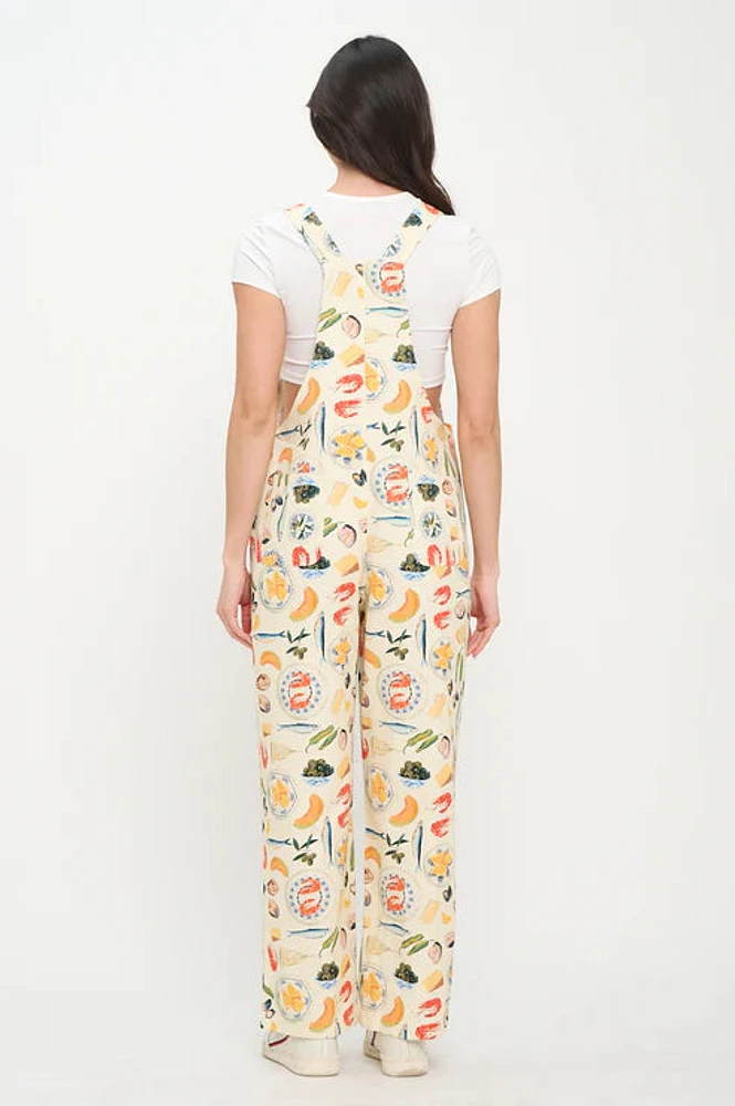 Mediterranean Delights Print Overalls
