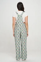 Floral Butterfly Print Overalls