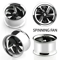 Spinning Fan Double Flare Tunnel 0g - 7/8