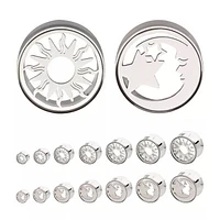 Sun Or Moon Cutout Double Flare Tunnel 0g-7/8