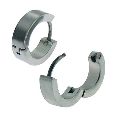 Huggies Plain Steel Earrings 3.8mm