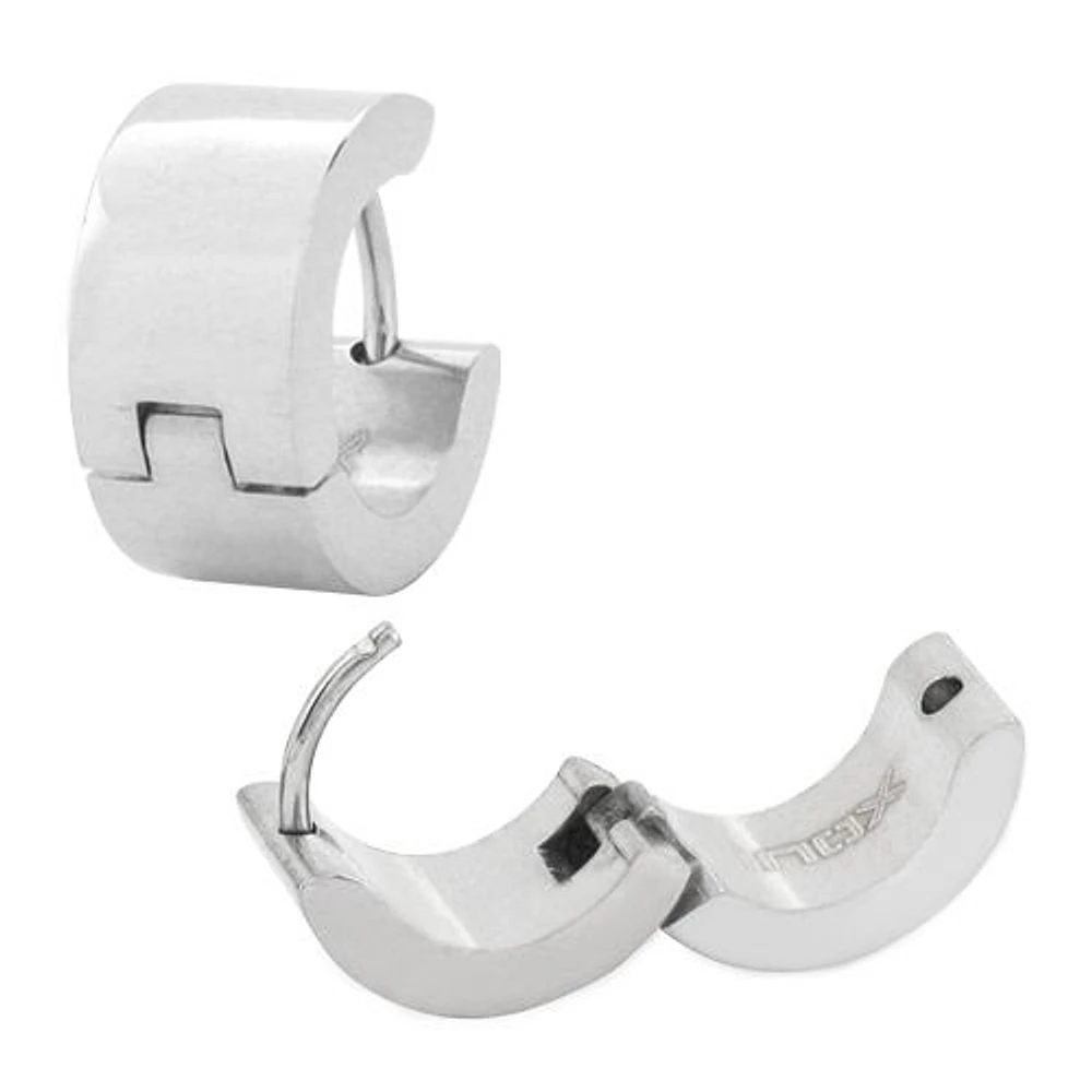 Plain Huggies Steel Earrings 6.8mm