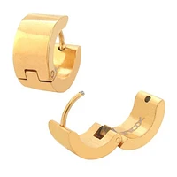 Gold IP Huggies Plain Earrings 6.8mm