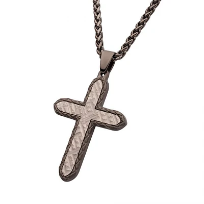 Black Cross Silver Grain Pattern 24In