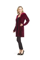 Cardigan bordeaux en velours frappé