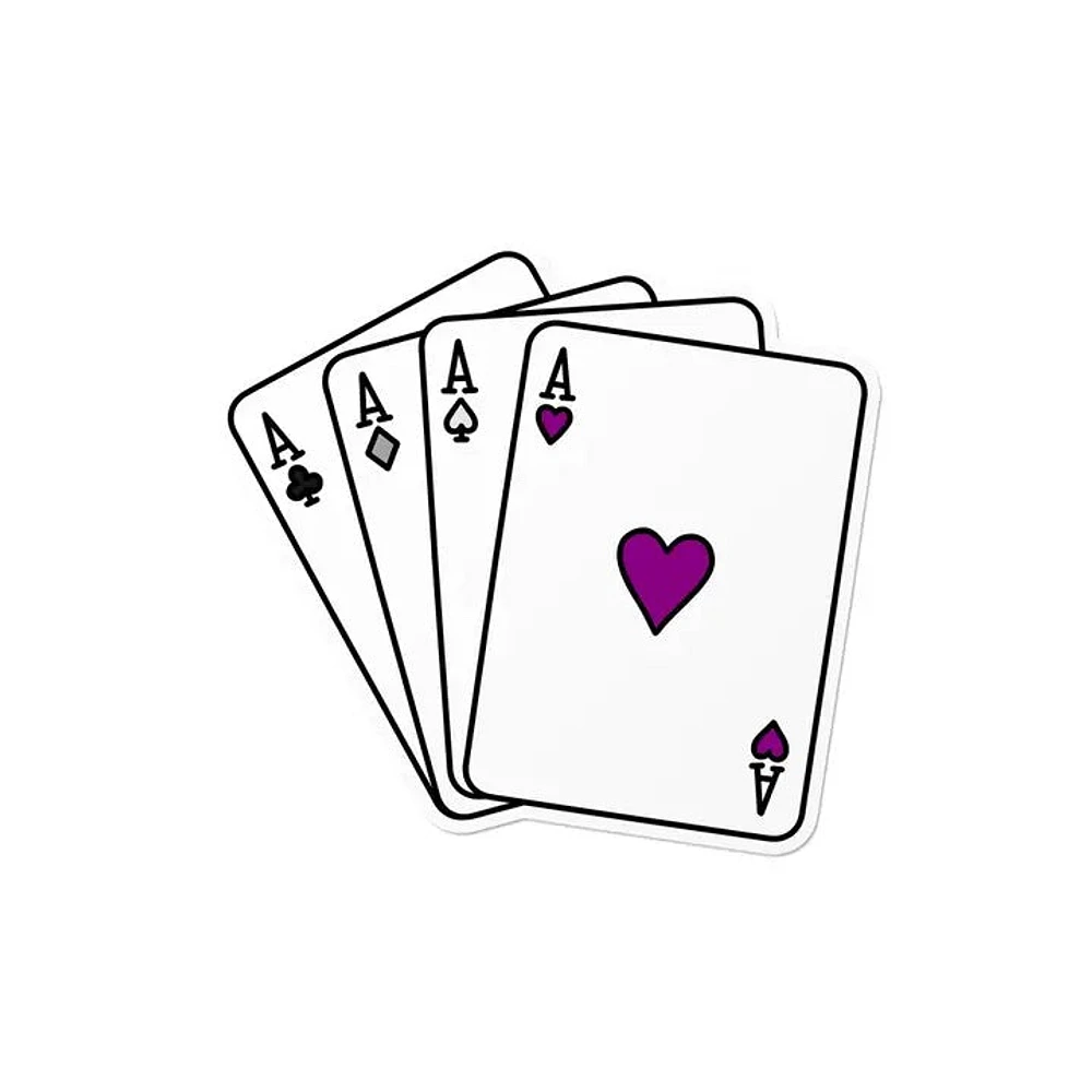 Asexual Ace Playing Cards Waterproof Lgbtq+ Sticker