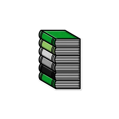 Aromantic Pile of Books Waterproof Lgbtq+ Sticker