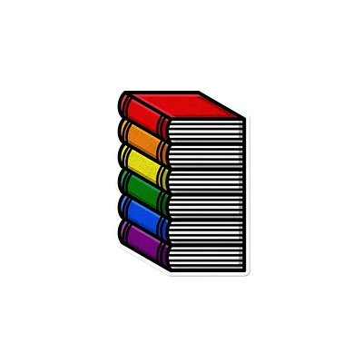 Queer Pile of Books Waterproof Lgbtq+ Sticker