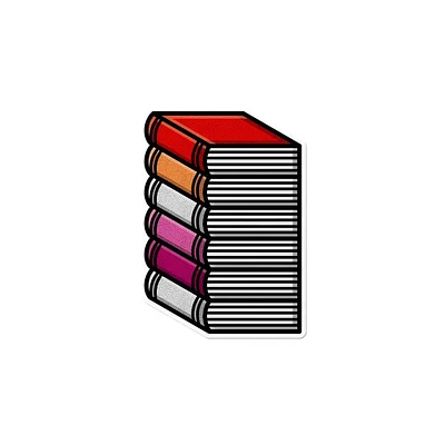 Lesbian Pile of Books Waterproof Lgbtq+ Sticker