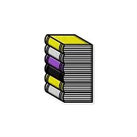 Nonbinary Pile of Books Waterproof Lgbtq+ Sticker
