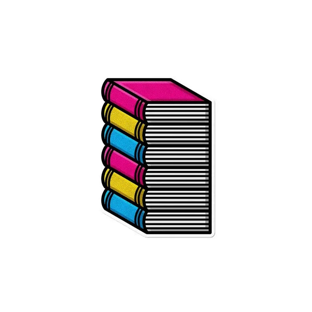 Pansexual Pile of Books Waterproof Lgbtq+ Sticker