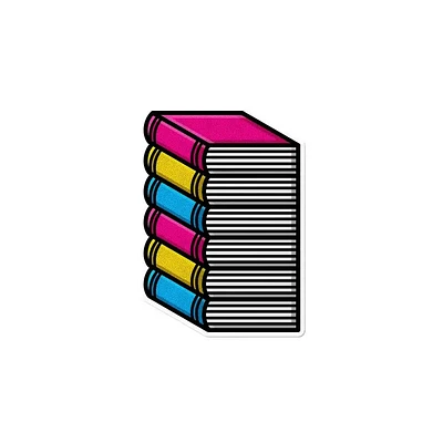 Pansexual Pile of Books Waterproof Lgbtq+ Sticker