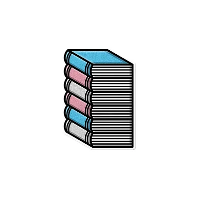 Transgender Pile of Books Waterproof Lgbtq+ Sticker