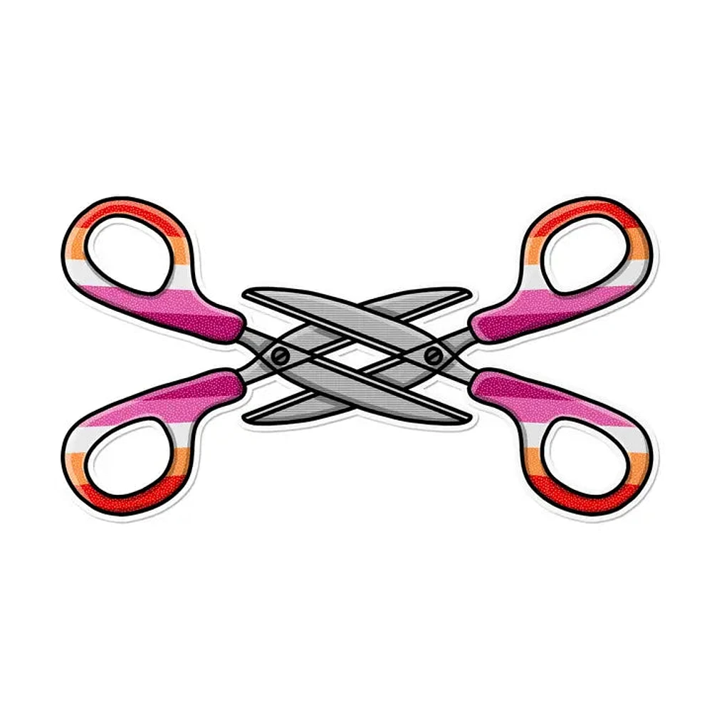 Lesbian Scissors Waterproof Lgbtq+ Sticker