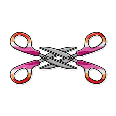 Lesbian Scissors Waterproof Lgbtq+ Sticker