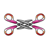 Lesbian Scissors Waterproof Lgbtq+ Sticker
