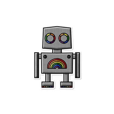 Rainbow Robot Waterproof Lgbtq+ Sticker