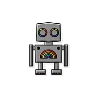 Rainbow Robot Waterproof Lgbtq+ Sticker