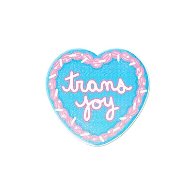 Holographic Transgender Heart Cake Waterproof Lgbtq+ Sticker