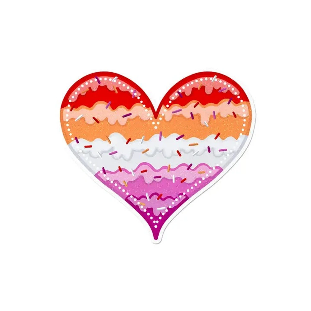 Holographic Lesbian Heart Waterproof Lgbtq+ Sticker