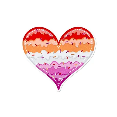 Holographic Lesbian Heart Waterproof Lgbtq+ Sticker