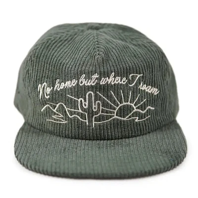 Smoke Green No Home But Where I Roam Corduroy Hat
