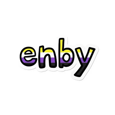 Nonbinary Enby Waterproof Lgbtq+ Sticker