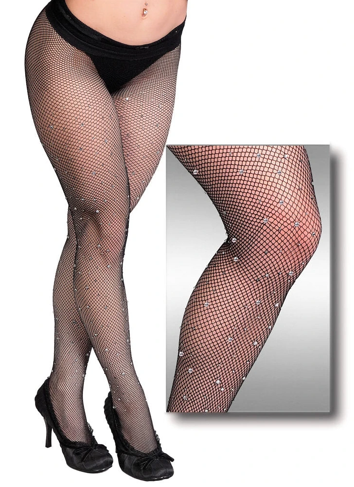 Fishnet Pantyhose With Gems