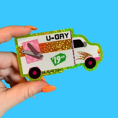 U-Gay Moving Truck Glitter Sticker