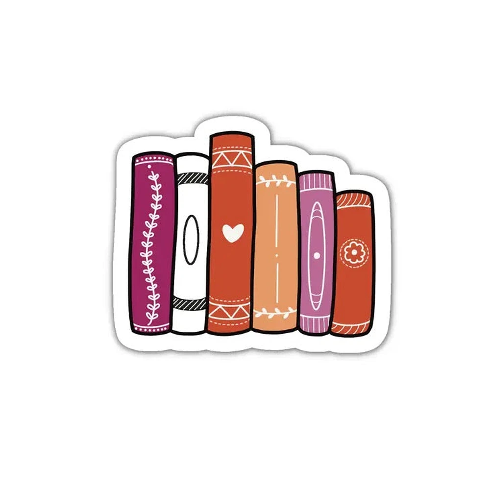 Lesbian Book Stack Reading Sticker