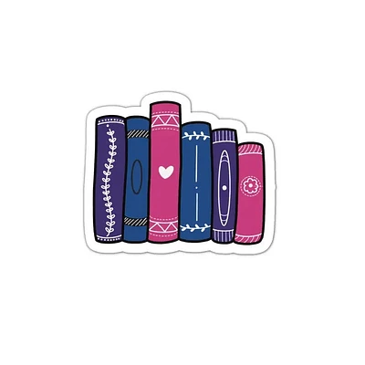 Bisexual Book Stack Reading Sticker