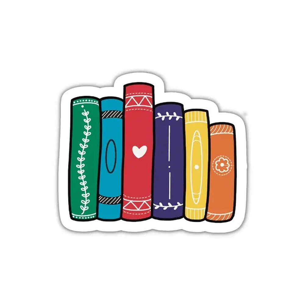 Pride Book Stack Reading Sticker