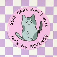 Kawaii Kitty Let's Try Revenge Vinyl Sticker