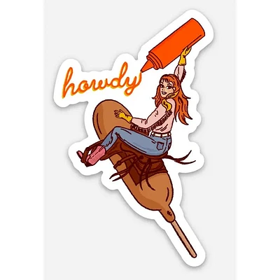 Cowgirl Corn Dog Sticker