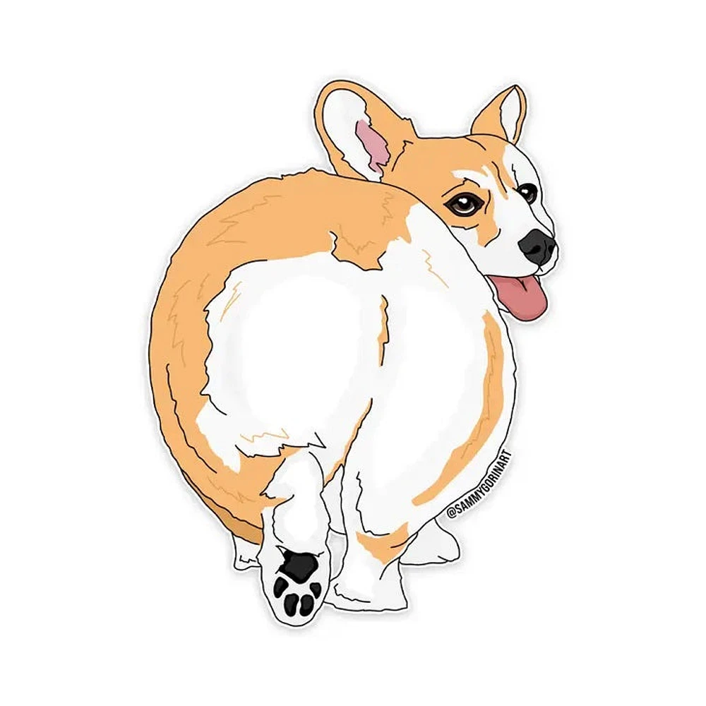 Autocollant de fesses de corgi