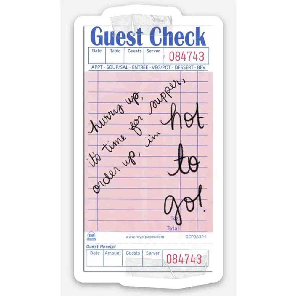 Guest Check-Hot To Go Sticker (Chappell Roan)