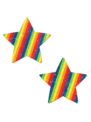 Glittering Double Rainbow Star