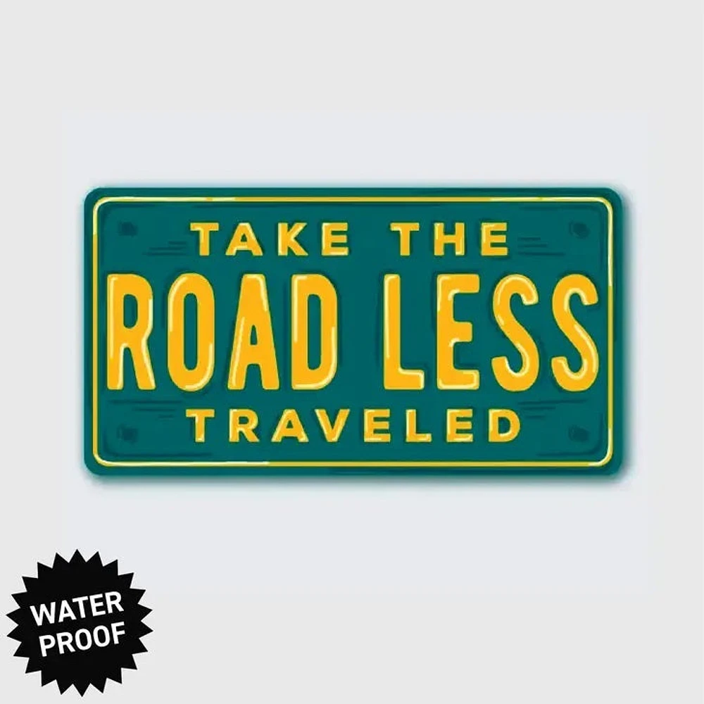 Road Less Travelled License Sticker