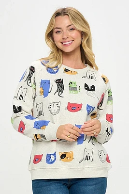 Colorful Cat Sweatshirt