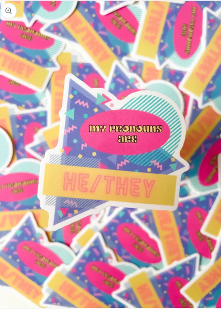 90s Pronoun He/They Sticker