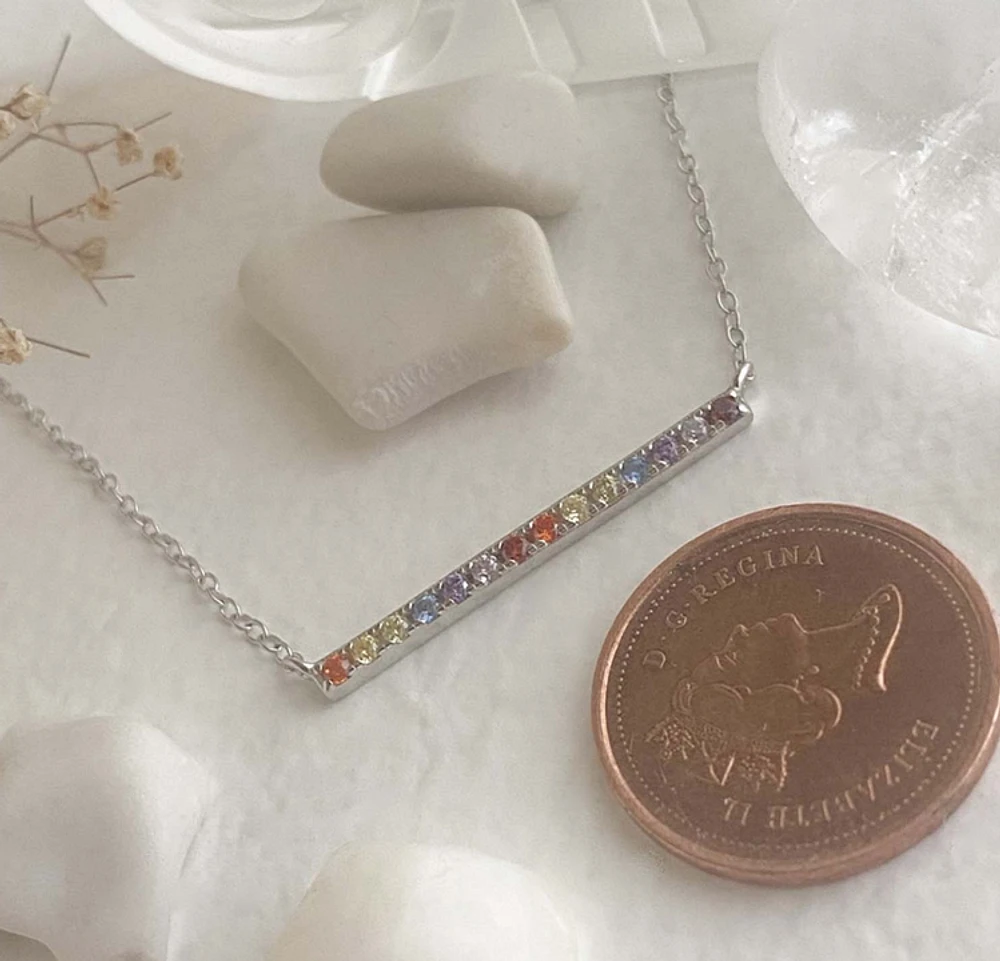 Stonewall Rainbow Crystal Bar Pendant