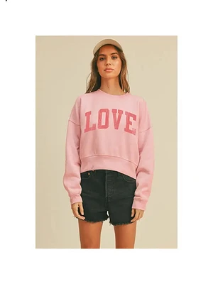 Love Valentines Cropped Sweatshirt